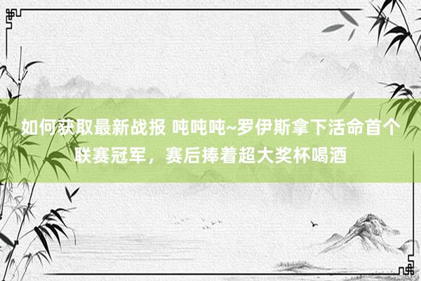 如何获取最新战报 吨吨吨~罗伊斯拿下活命首个联赛冠军，赛后捧着超大奖杯喝酒