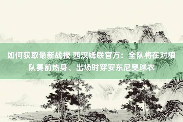 如何获取最新战报 西汉姆联官方：全队将在对狼队赛前热身、出场时穿安东尼奥球衣